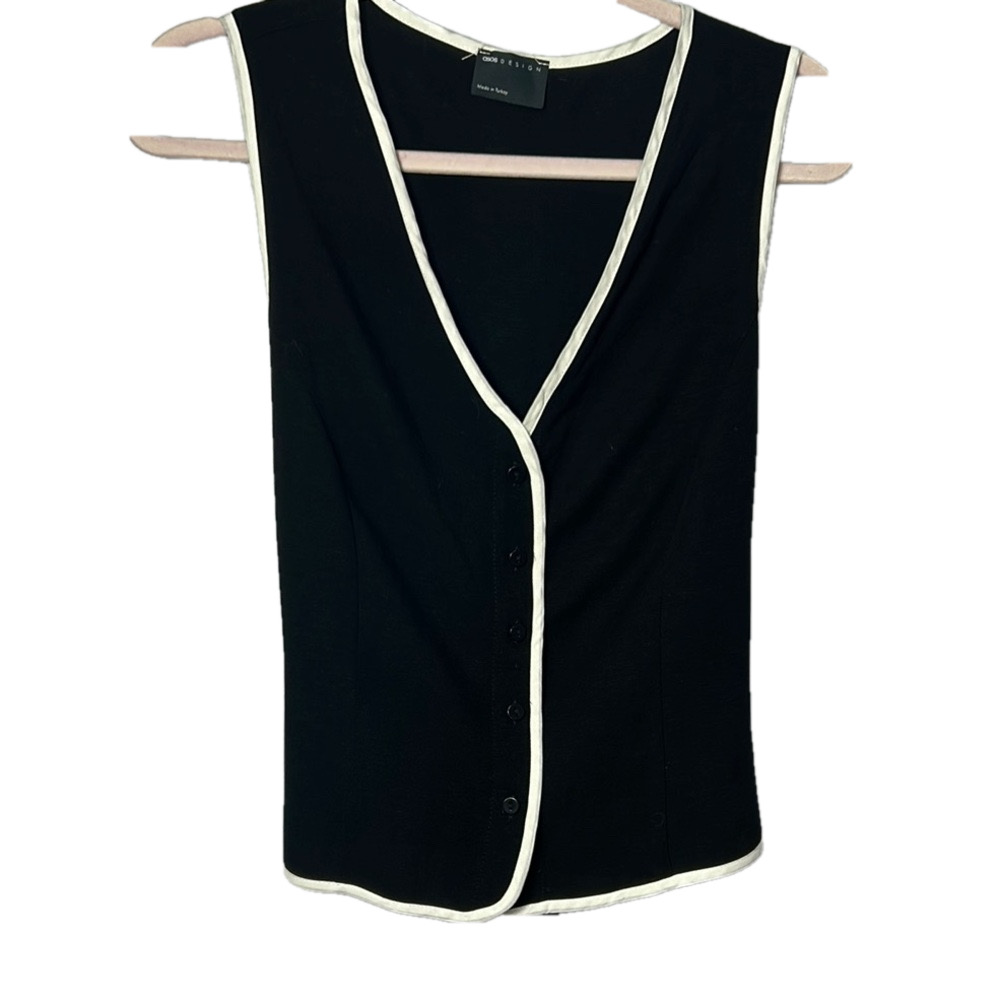 ASOS Black Linen Blend Vest